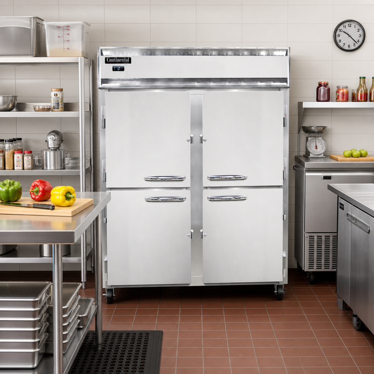 Product image #2 for Continental Refrigerator 2FENHD Two-Section Extra-Wide Reach-In Freezer with Half-Height Solid Doors