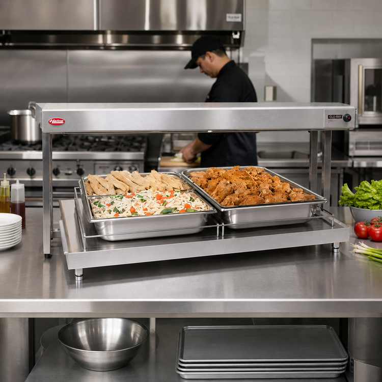 Product image #2 for Hatco Glo-Ray 48-Inch Freestanding Heated Shelf, 12-Inch Deep, Stainless Steel Top