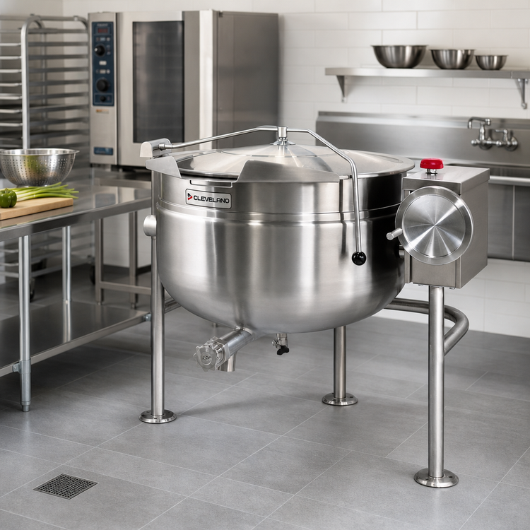 Product image #2 for Cleveland Range Short Series 80-Gallon Direct Steam Tilting Steam Jacketed Kettle