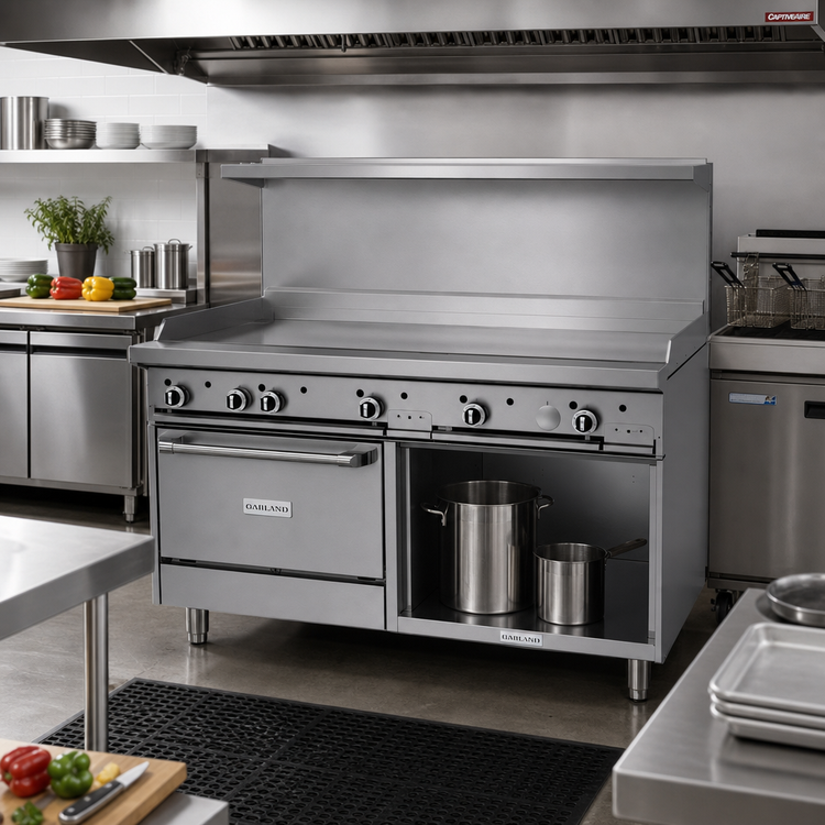 Product image #2 for Garland G Starfire Pro Series 60-Inch Gas Restaurant Range with Griddle, Standard Oven, and Storage Base