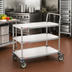 Thumbnail image #2 for Metro 24 Inch x 36 Inch Type 316 Stainless Steel 3-Shelf Bus Cart