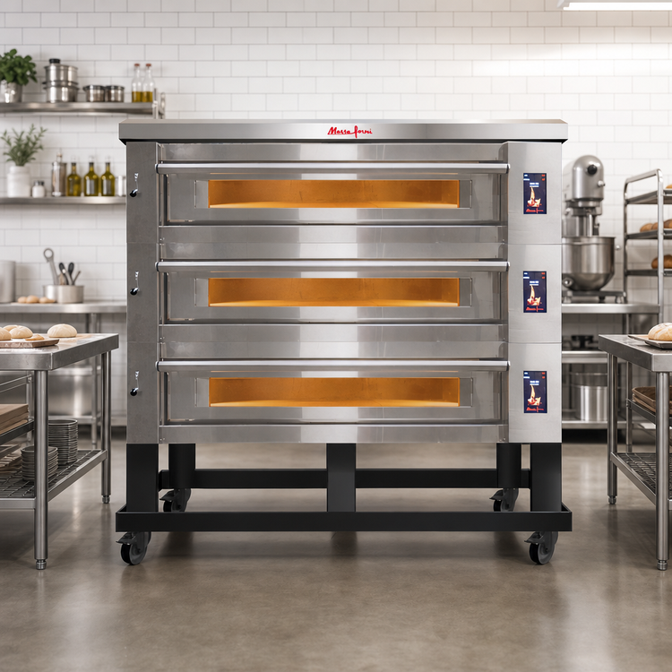Product image #2 for Marra Forni ELST55-36/3 Three-Deck Electric Stackable Deck Oven with 55 x 36-Inch MarraStone Cooking Surfaces