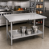 Thumbnail image #2 for John Boos Stallion 84-Inch x 30-Inch Stainless Steel Work Table with 1-1/2-Inch Rear Up-Turn and Undershelf