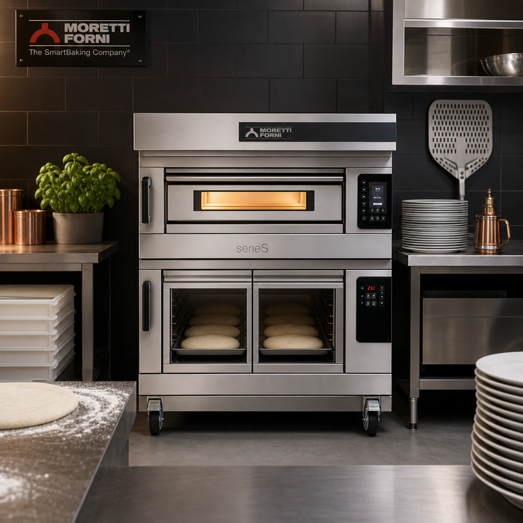 Product image #2 for Moretti Forni serieS S120E Single-Deck Electric Deck Pizza Oven with Refractory Stone Deck and Proofer