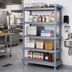 Thumbnail image #2 for Quantum Millenia 5-Shelf Polymer Shelving Unit with Dunnage Stand, 72 x 18 x 62 Inches, Gray
