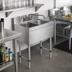 Thumbnail image #2 for Advance Tabco Special Value Series 24-Inch Wide 2-Compartment Stainless Steel Bar Sink with Splash-Mounted Faucet and 4-Inch Backsplash