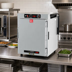 Thumbnail image #2 for Metro HotBlox™ HBCW8-ASPC-CT 8-Pan Pass-Thru Countertop/Stacking Hot Food Holding Cabinet, Analog Controls, Solid Front/Clear Rear Doors
