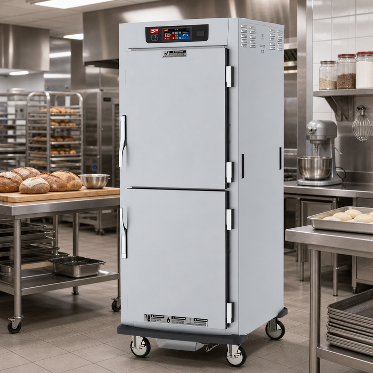 Product image #2 for Metro C5 9 Series Full-Height Pass-Thru Controlled Humidity Heated Holding and Proofing Cabinet with Solid Dutch Doors and Universal Wire Slides