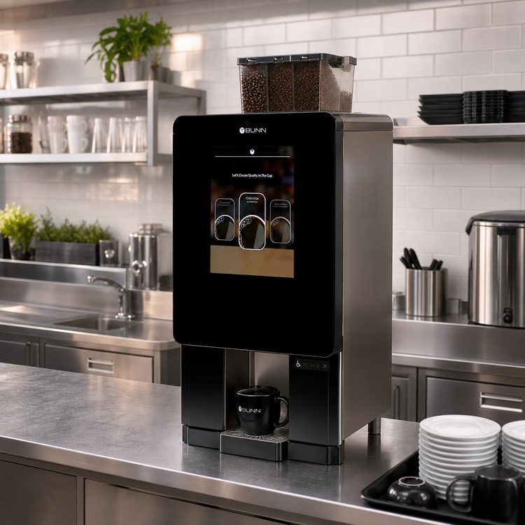 Product image #2 for BUNN Sure Immersion Model 312 Bean-to-Cup Single Cup Coffee Brewer with Touchscreen and Multiple Hoppers