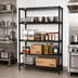 Thumbnail image #2 for Quantum 60 Inch Wide x 14 Inch Deep x 63 Inch High 4-Shelf Stationary Wire Shelving Starter Kit, Black Epoxy