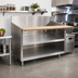 Thumbnail image #2 for La Rosa Refrigeration Open Cabinet Stainless Steel Equipment Stand with Richlite Cutting Board, 102 Inch x 30.5 Inch