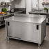 Thumbnail image #2 for Advance Tabco Enclosed Work Table with Cabinet Base, 120W x 36D, 14-Gauge 304 Stainless Steel Top, Sliding Doors, 5-Inch Backsplash