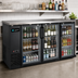 Thumbnail image #2 for Hurakan by Equip.me 72-Inch Narrow Counter-Height 3-Glass-Door Back Bar Refrigerator