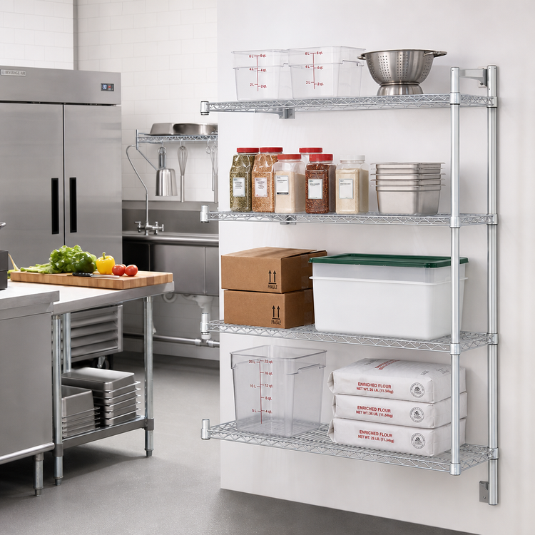 Product image #2 for Eagle Group EAGLEbrite 4-Tier Add-On Wire Shelving Unit, 48 x 24 x 63 Inches, Zinc Finish