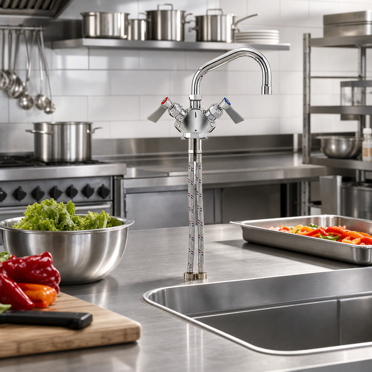 Product image #2 for Fisher Single-Hole Deck Mount Dual-Control Faucet with 12-Inch Swing Spout