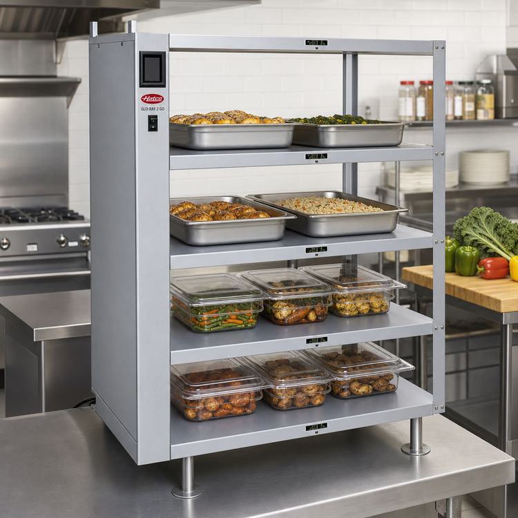 Product image #3 for Hatco Glo-Ray 2-Go 4-Tier Heated Holding Shelves, 39-Inch x 20-Inch Shelves