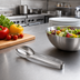 Thumbnail image #2 for American Metalcraft 9-Inch Hammered Vintage Stainless Steel Serving Tongs