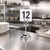 Thumbnail image #2 for American Metalcraft Chrome Harp Weighted Number Stand with Round Stainless Steel Base, 4 Inch