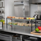 Thumbnail image #2 for Eagle Group QuadTruss FCM1424C 2-Tier Front Case Cantilever Wire Shelving Unit, 24 x 14 x 14 Inches, Chrome Finish