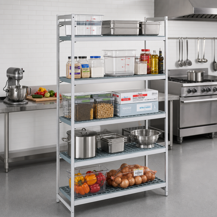 Product image #2 for Fermostock 5-Tier Starter Polymer Shelving Unit, 68W x 18D x 83H, Gray