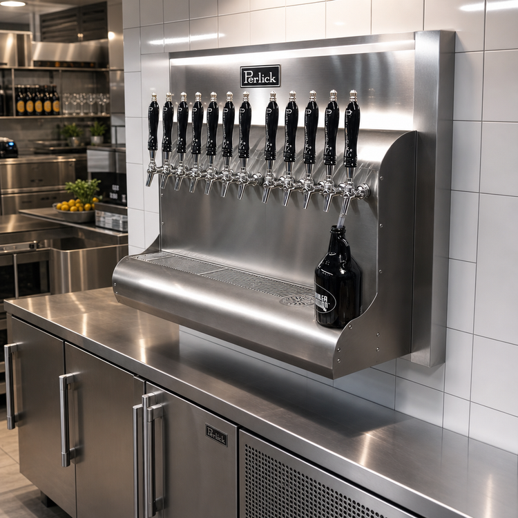 Product image #2 for Perlick 12-Faucet Wall-Mount Air-Cooled Modular Draft Beer Dispensing Tower