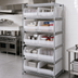Thumbnail image #2 for Quantum 36-Inch Wide 6-Shelf Chrome Plated Stationary Bin Wire Shelving System with 10 Clear Bins