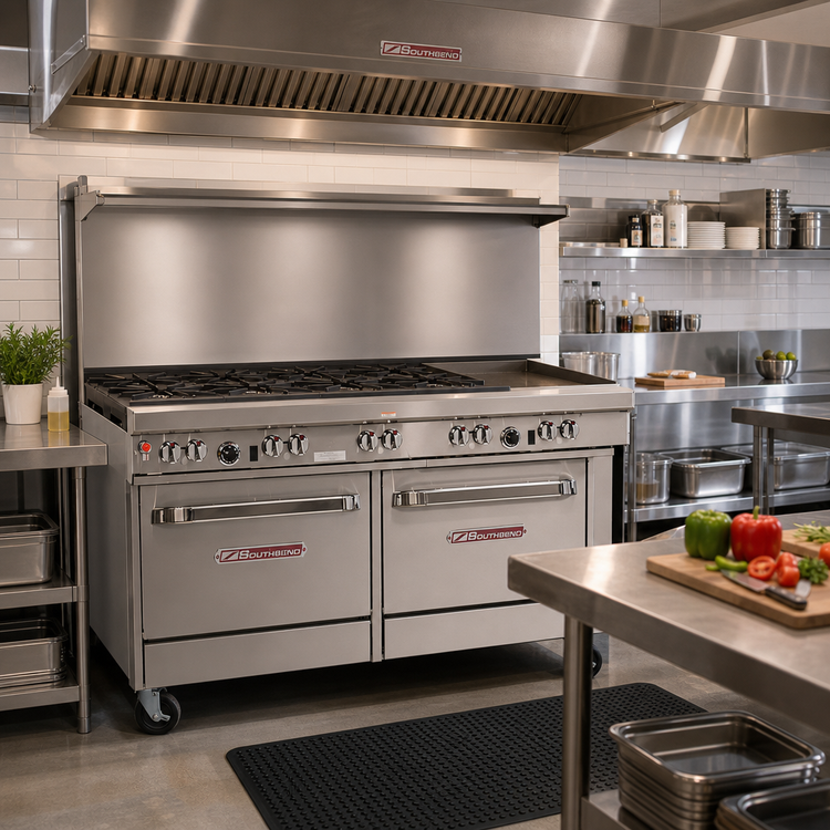 Product image #2 for Southbend Ultimate 60-Inch Gas Restaurant Range with 6 Open Burners, 24-Inch Griddle and 2 Standard Ovens
