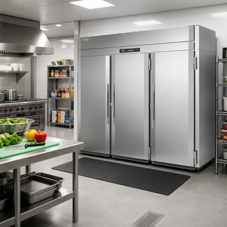 Product image #2 for Victory UltraSpec™ Three-Section Roll-In Freezer, Self-Contained, Standard Depth, Stainless Steel