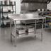 Thumbnail image #2 for Eagle Group AdjusTable ADA/Ergonomic Height Adjustable Stainless Steel Work Table with Backsplash and Undershelf, 60 x 30 Inches