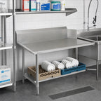 Thumbnail image #2 for John Boos Pro-Bowl CDT4-S72SBK-L 72-Inch Straight Clean Dishtable, Right-to-Left, 14-Gauge 304 Stainless Steel, 10-Inch Boxed Backsplash