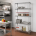 Thumbnail image #2 for Quantum 24 Inch x 24 Inch x 63 Inch Stationary Wire Shelving Starter Kit with 4 Shelves, 304 Stainless Steel