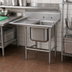 Thumbnail image #2 for Advance Tabco Regaline 1-Compartment Commercial Sink with Left-Hand Drainboard, 24 x 24 Inch Bowl, 14 Gauge 304 Stainless Steel