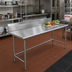 Thumbnail image #2 for Advance Tabco TVKS-309 108-Inch x 30-Inch Stainless Steel Work Table with 10-Inch Backsplash and Open Base