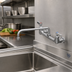 Thumbnail image #2 for T&S Brass B-2299-VF22-CR Wall-Mount Mixing Faucet with Swivel Base, 8-Inch Adjustable Centers, 14-Inch Swing Nozzle and 2.2 GPM Vandal-Resistant Aerator