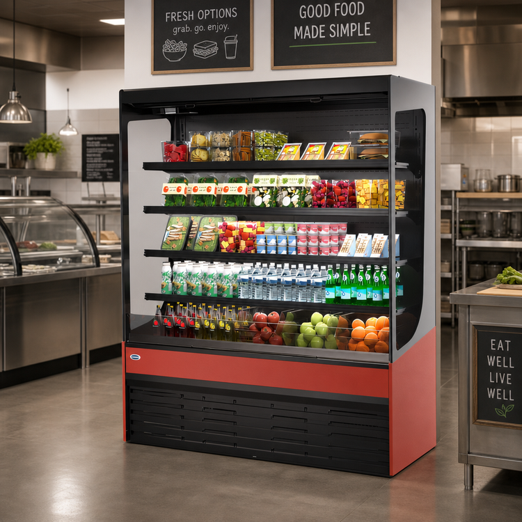 Product image #2 for Federal Industries Vision Series VRSL3678S Slim-Line Self-Serve Open-Air Refrigerated Display Case, 36W x 24D x 78H