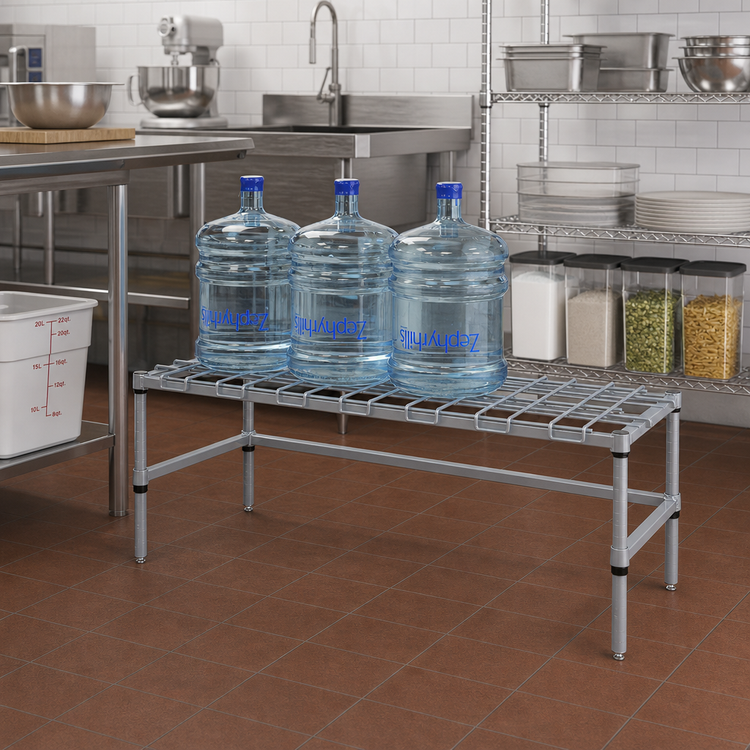 Product image #2 for Quantum Modular Wire Dunnage Rack, 24 x 24 x 14 Inches, 1500 lb Capacity, Gray Epoxy Antimicrobial Finish