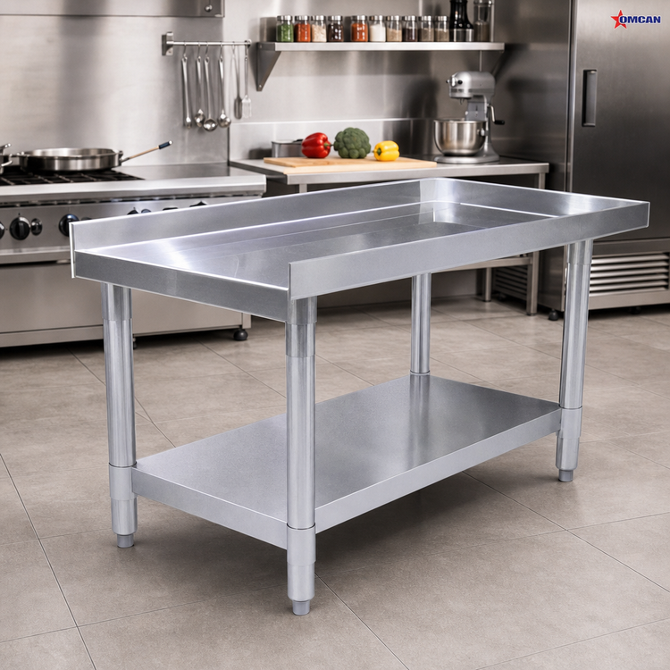 Product image #2 for Omcan Standard Series Stainless Steel Equipment Stand with Galvanized Undershelf, 72 x 30 x 24 Inches
