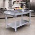 Thumbnail image #2 for Omcan Standard Series Stainless Steel Equipment Stand with Galvanized Undershelf, 72 x 30 x 24 Inches