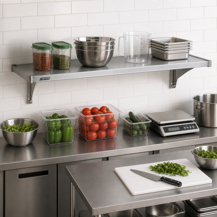 Product image #2 for Valu-Master 54 Inch x 24 Inch Solid Commercial Shelf, Galvanized Steel, Gray Epoxy Finish
