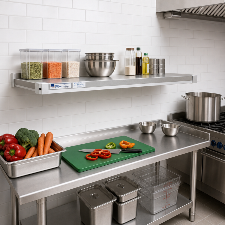 Product image #3 for New Age Adjust-A-Shelf Solid Brute Series Aluminum Shelf, 72"W x 18"D, 800 lb. Capacity