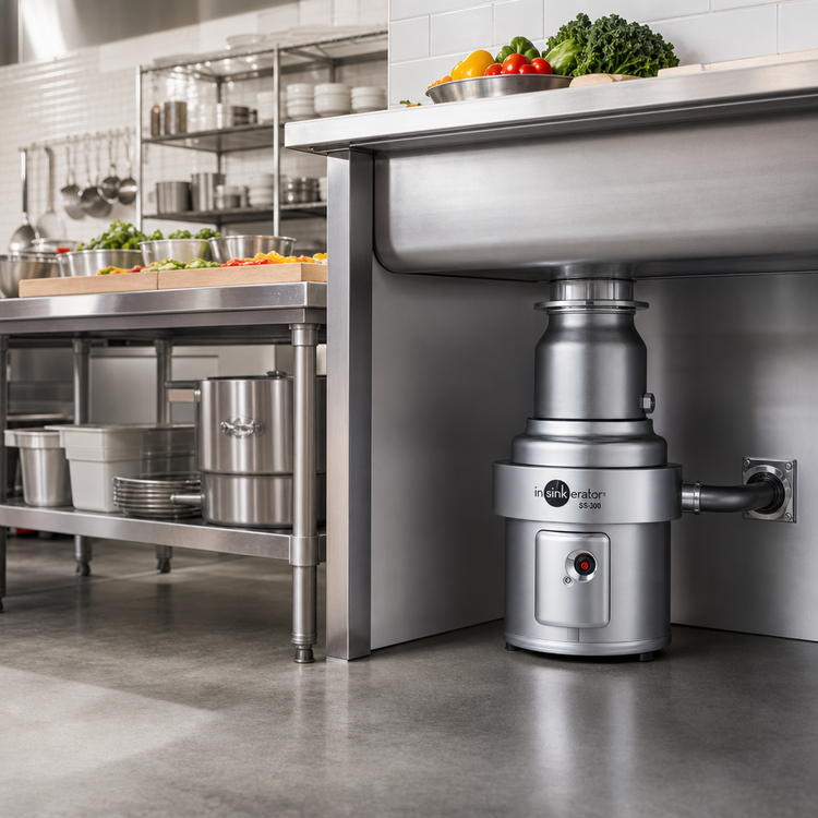 Product image #2 for InSinkErator SS-300-7-MS 3 HP Stainless Steel Commercial Food Waste Disposer Package with #7 Sink Mount Adaptor