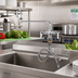 Thumbnail image #2 for Single-Hole Double Pantry Deck-Mount Mixing Faucet with 15-Inch Double-Joint Swing Nozzle