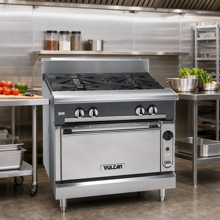 Product image #2 for Vulcan V Series Heavy Duty 36-Inch 6-Burner Gas Range with Cabinet Base