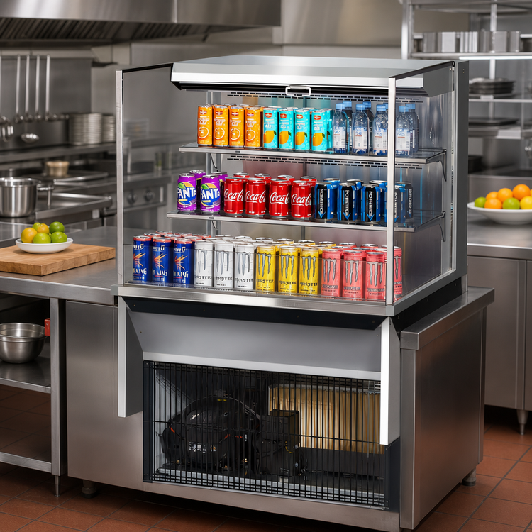 Product image #3 for Turbo Air Low-Profile Drop-In Horizontal Open Refrigerated Display Case, 11.1 Cu. Ft.