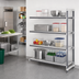 Thumbnail image #2 for Cambro Camshelving Elements XTRA 4-Tier Stationary Add-On Polymer Shelving Unit, 21 x 72 x 72 In., Speckled Gray