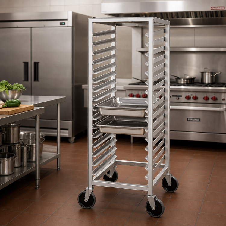 Product image #2 for Channel Mobile Stainless Steel 10-Pan Side-Load Steam Table Pan Rack for 12 x 20 Pans