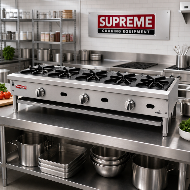 Product image #2 for Supreme 60-Inch Countertop Gas Hot Plate with 10 Open Burners