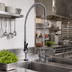 Thumbnail image #2 for equip 4-Inch Centers Deck-Mount Pre-Rinse Unit with Add-On Faucet, 8-Inch Swing Nozzle, 44-Inch Hose, and 1.15 GPM Spray Valve