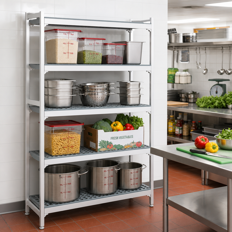 Product image #2 for Fermostock 4-Tier Shelving Expansion Unit with Removable Polymer Inserts, 66-Inch High x 31-Inch Wide x 22-Inch Deep