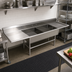 Thumbnail image #2 for John Boos Pro-Bowl 3-Compartment Platter Sink with 30-Inch Left & Right Drainboards, 12-Inch Deep Bowls, 14-Gauge Stainless Steel